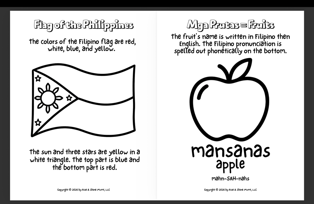 Digital Download Version of "Oh, My Gulay!" Fruits & Veggies Coloring Book