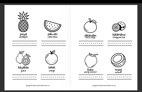 Digital Download Version of Oh, My Gulay! Fruits & Veggies Activity Book